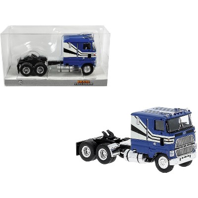 1978 Ford CLT 9000 Truck Tractor Blue with White Stripes 1/87 (HO) Scale Model Car by Brekina