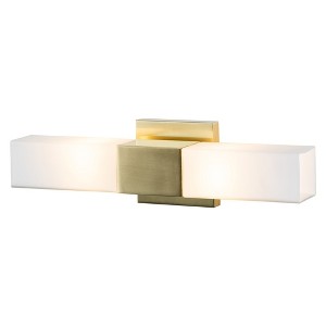 C Cattleya 2-Light Vanity Light Indoor Wall Sconce Gold Finish with White Glass Shade - 1 of 4