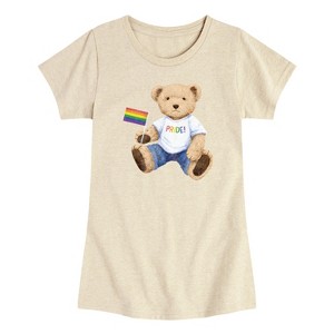 Girls' - Instant Message - Pride Teddy Bear -Toddler Girls Short Sleeve T-shirt Short Sleeve Graphic T-Shirt - 1 of 3