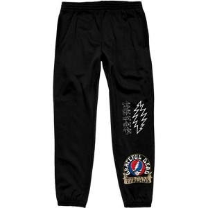 Grateful Dead Rock Band Colorful Bears & Thunderbolt Men's Black Sweatpants - 1 of 1