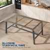 TackView Industrial Dining Table for 4-6, 63''Long Wooden Kitchen Table with Sturdy Metal Frame,Rectangular Counter for Home,Gray - 2 of 4