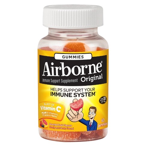 Airborne Immune Support Gummies - Assorted Fruit - 63ct : Target