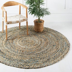Unique Loom Braided Chindi Collection Area Rug - Crossed - 1 of 4