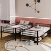 CAVINAS Twin Size Modern Bunk Bed with Storage Shelf & Guardrails,Simple Metal Bed Frame for Bedroom,Kids Room,Black - 2 of 4