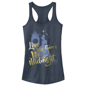 Juniors Womens Cinderella Live Like No Midnight Racerback Tank Top - 1 of 3