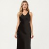 Anna-Kaci Lounge Women's Satin Midi Slip Dress with Wide Shoulder Straps and Smooth Sculpted Silhouette for a Polished Minimal Look - 3 of 4