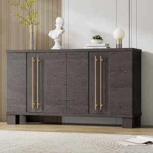 Merax Elegant Sideboard Buffet Cabinet with Adjustable Shelves & Gold Handles - 1 of 4