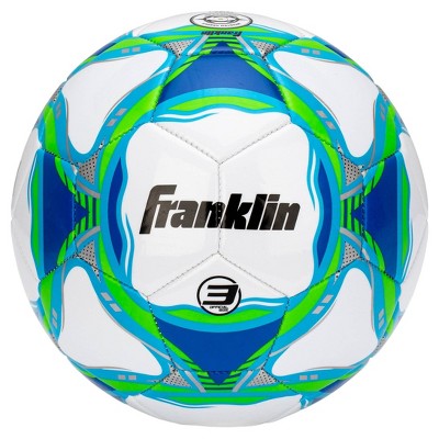 Franklin Sports 2025 Boys' Size 3 Competition Soccerball - White/Blue/Green