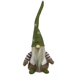 Northlight 12" Green and Brown Sitting Gnome Christmas Figure
