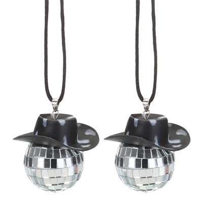 Unique Bargains Shiny Surface Ornament Car Party Accessory Disco Balls 2 Pcs