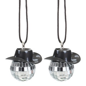 Unique Bargains Shiny Surface Ornament Car Party Accessory Disco Balls 2 Pcs - 1 of 4