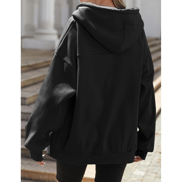 Sudadera con capucha y cremallera para mujer Zeagoo, chaqueta de forro polar, sudadera oversized 6