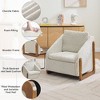 Kumasinova Modern Chenille Fabric Accent Chair, Ergonomic Upholstered Armchair with Wooden Frame, Accent Leisure Chair with Cushioned Seat & Backrest - 2 of 4