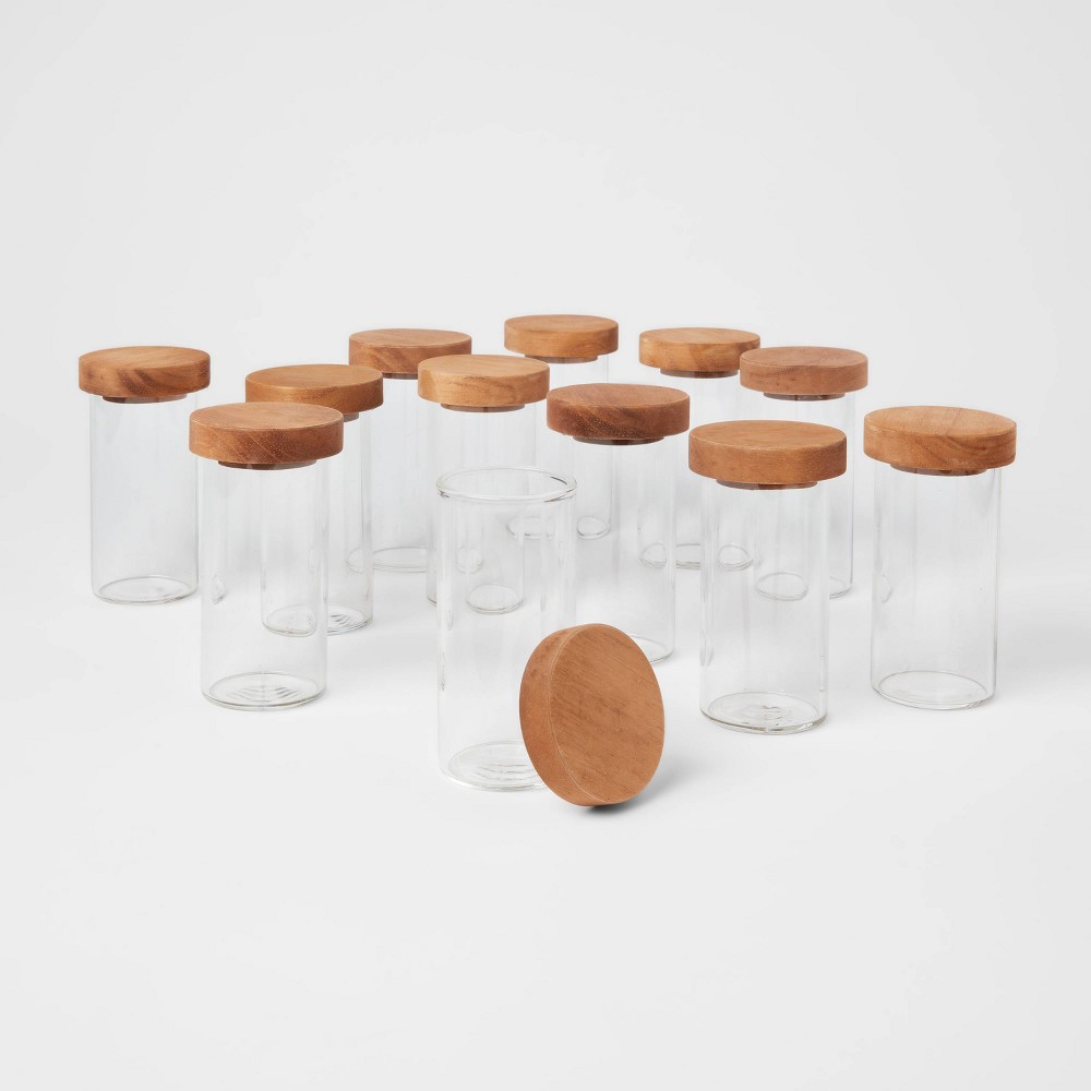 Photos - Food Container 4oz 12pk Round Spice Jar with Wood Lids Set - Threshold™