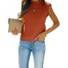 Womens Cap Sleeve Pullover Sweater Knit Tank Tops Crew Neck Sweater - 4 of 4