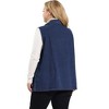 Women's Plus Size Sleeveless Buttons Notched Collar Demin Vests with Pockets - Agnes Orinda - 4 of 4