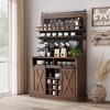 Bar Cabinet with storage space ,Tall Coffee Hutch,Large Kitchens Coffee Bar Cabinet Cupboard with Sliding Door - 3 of 4