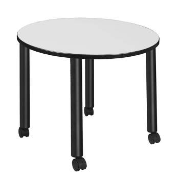 Kee Round Breakroom Dining Table with Mobile Legs - Regency