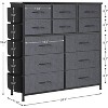 12-Drawer Fabric Dresser with 5 Side Pockets and 2 Hooks, Sturdy Bedroom Drawers Cabinet with Wood Top & Metal Frame, for Cloakroom, Living Room - 2 of 4