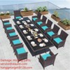 ALAULM Patio Furniture Outdoor Dining Set, Wicker Rattan Patio Dining Table and Chairs Set, Square Tempered Glass Tabletop with Umbrella Set - 4 of 4