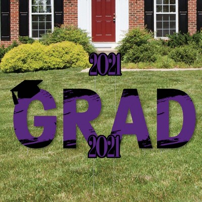 Big Dot of Happiness Purple Grad - Best is Yet to Come - Yard Sign Outdoor Lawn Decorations - Purple 2021 Graduation Party Yard Signs - Grad