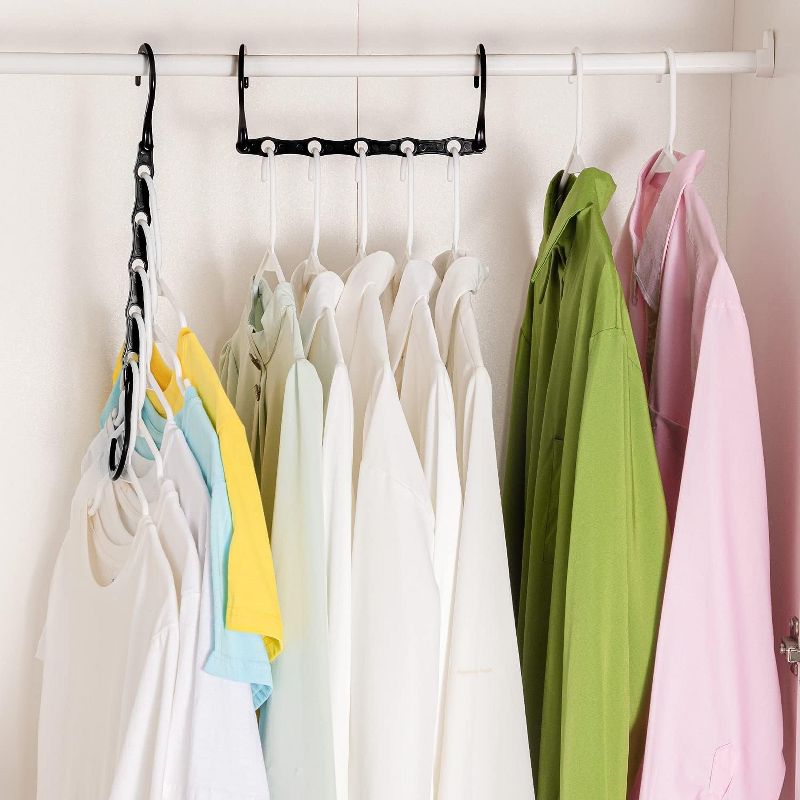 HOUSE DAY Magic Space Saving Hangers Sturdy Cascading Hangers with 5 Holes Closet Organizers and Storage College Dorm Room Essentials, 2 of 6