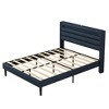 Queen Size Bed frame with LED Bedside Induction Light, Wrapped in Linen, Bedside Atmosphere Light, Anti Slip and Noise Free, Easy to Assemble - 2 of 4
