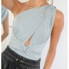 Women's ONE SHOULDER DUEL STRAP BODYSUIT - ENDLESS BLU. - 2 of 4