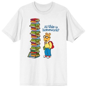 Arthur Classic Kids Cartoon All This Homework  White Tee - 1 of 2