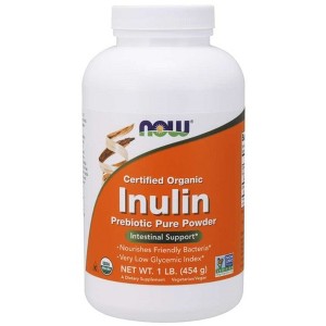 Organic Inulin Prebiotic Pure by Now Foods  -  1 lb Powder - 1 of 1