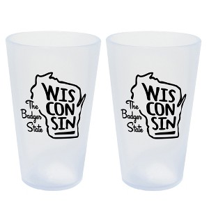 Silipint: State Pint Glasses 16oz: 2 Pack - Wisconsin - Icicle Silicone Cups - 1 of 4