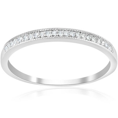 Women's Cubic Zirconia Band-small Rope Band And Med Bead Band