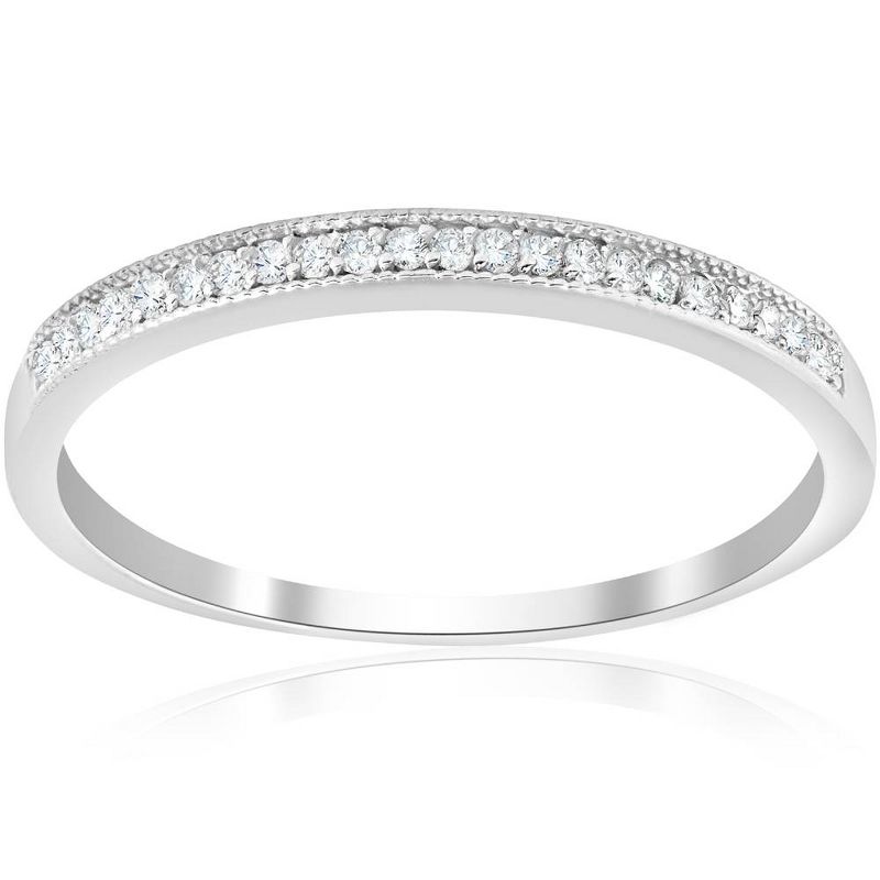 Pompeii3 1/8ct Diamond Wedding Ring 10K White Gold, 1 of 5
