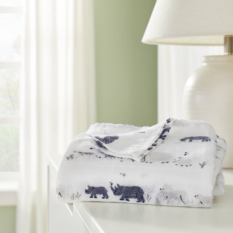 Muslin Swaddle Blanket - Cloud Island&#8482; Two by Two Animals, 3 of 6