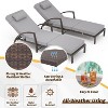 Outdoor Chaise Lounge Set of 2, PE Rattan Wicker Patio Lounge Chair w/ 5-Level Backrest, Cushion, Armrest and Wheels, for Garden, Pool, Beach - 4 of 4