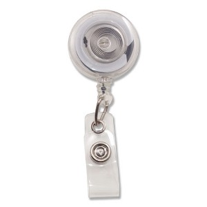 Advantus Translucent Retractable ID Card Reel, 30" Extension, Clear, 12/Pack - 1 of 4
