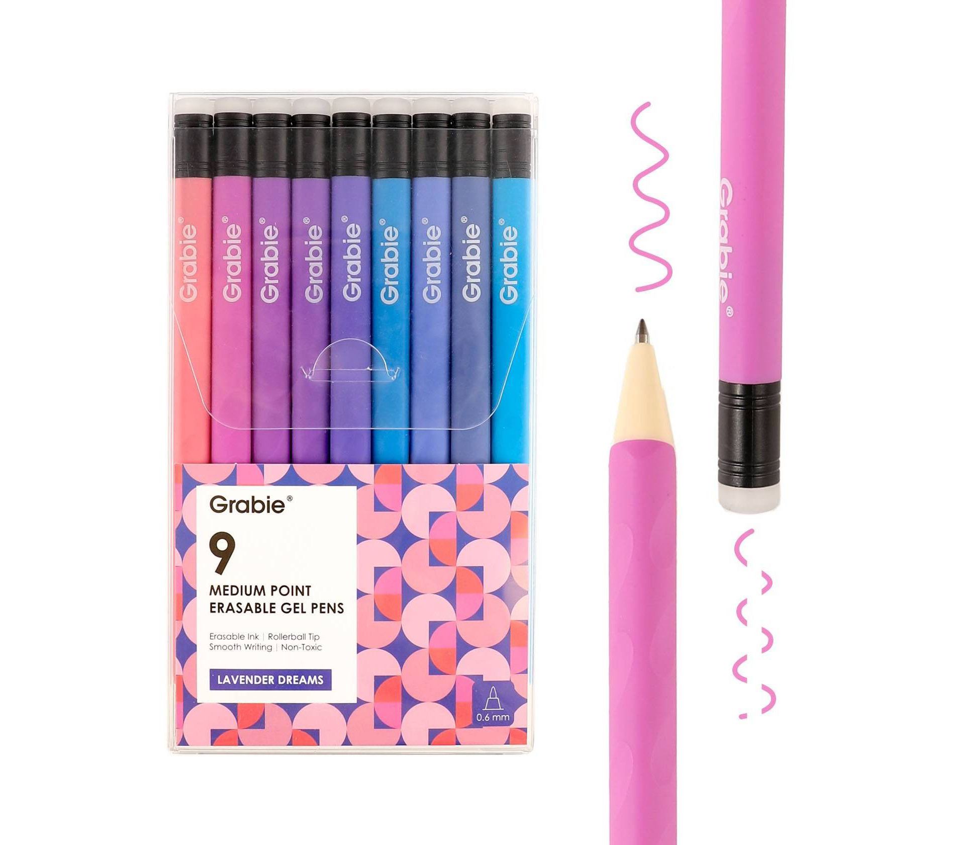Grabie 9ct Medium Point Erasable Gel Pen Set Lavender Dreams