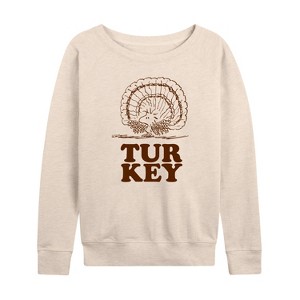 Women's - Peanuts - Woodstock Turkey Lightweight French Terry Wide Neck Long Sleeve Shirt - 1 of 4