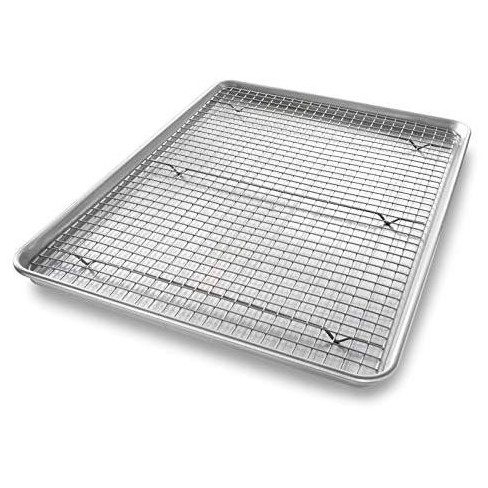 Usa Pan 1607cr Bakeware Extra Large Sheet Baking Pan And Bakeable Nonstick Cooling Rack Set Xl Metal Target