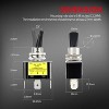Itopfox 12V LED Toggle Switch with Amber Light, Heavy Duty 30 Amp Rocker Style SPST Design for Car Auto Lights, Fog Lamps, Dome Light - 3 of 4