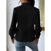 Women's Spring Fall Fashion Blouses Long Sleeve Solid Shirts V-Neck Loose Fit Outfits Casual Office Lightweight Tops - 2 of 4
