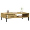 vidaXL Coffee Table Brown Solid pine wood, metal 39.4 x 21.7 x 11.4 in - 3 of 4