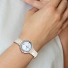 Black Bow Jewelry Charles Hubert Ladies Stainless Steel Cream Leather Band 38mm Watch - 2 of 3