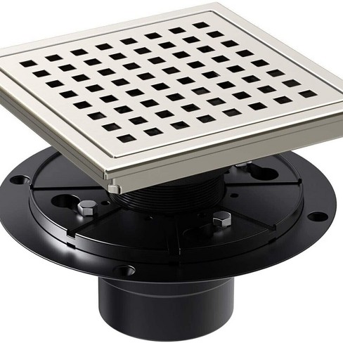 Bronstarz 6-inch Removable Square Shower Floor Drain with Flange - image 1 of 4