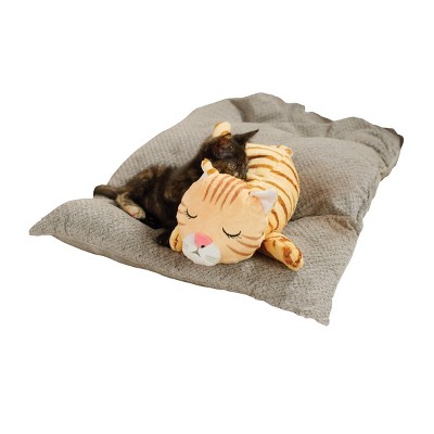 HuggieKitty Orange Plush Cat Toy with Soothing Sounds and Warmth