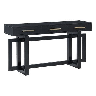 NicBex 57''Long Console Table with 3 Storage Drawers and Metal Handles Contemporary Sofa Table behind Couch,Perfect for Entryway,Hallway,Living Room