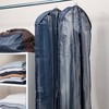 Household Essentials Hanging Zippered Garment Storage Bag with Clear Vision Front Set of 2 Denim: Polyester, 56" Height, 70 Volume - image 3 of 4