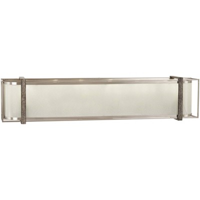 Minka Lavery Tyson's Gate 32"W Brushed Nickel with Shale Wood Bath Light