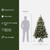 LuxenHome 6Ft Pre-Lit Artificial Pine Christmas Tree with Frosted Tips, Pinecones, and Red Berries Green - 4 of 4