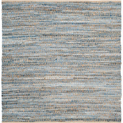 Cape Cod 6' x 6' Blue Natural Jute Square Rug